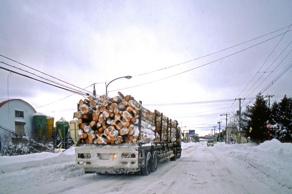JAPAN-STADT-FURANO-WOOD-TRANSPORTER